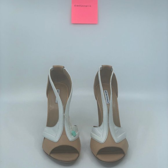Emporio Armani Nude & White Sandals - Picture 2 of 4